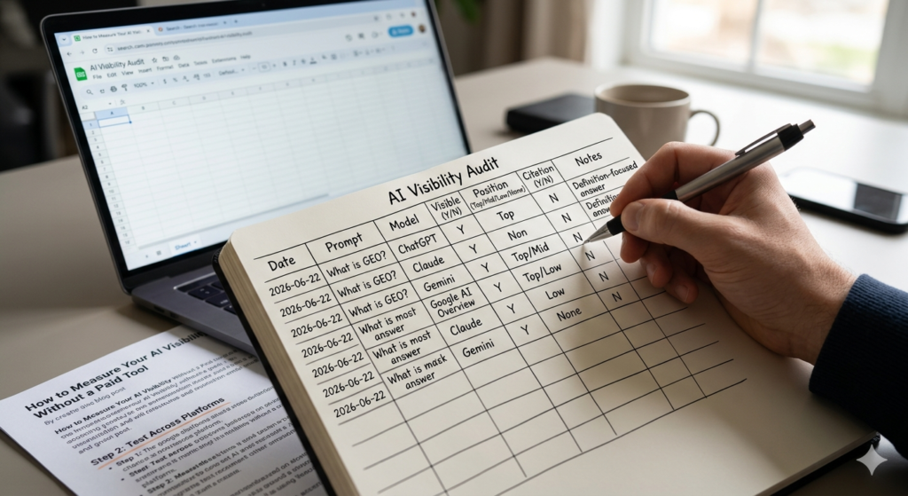How to check AI visibility without paid tools